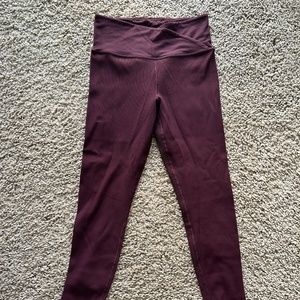 ATHLETA Ribbed Leggings (spiced Cabernet, Size Medium)
